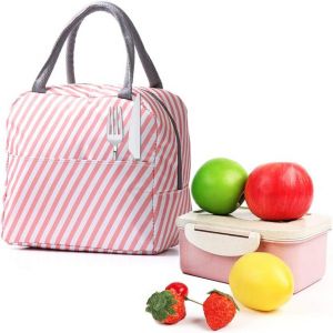 Sac isotherme pour déjeuner, sac isotherme pour le bureau, sac isotherme en tissu Oxford imperméable, organiseur pour déjeuner, école et travail (rose) - Neuf