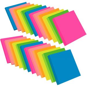KALANKA-Feuillets Autocollants Sticky Notes de 6 CouleurS Vive, Sticky Notes 76 x 76 mm, Note Autocollant, 100 feuilles/Bloc Self-sticky Notes, 24 blocs - Neuf