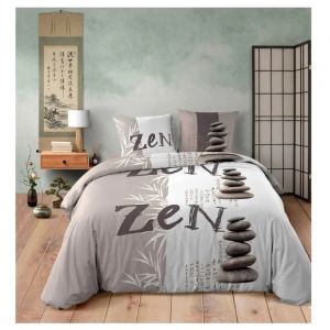 Parure De Lit 240 X 220 Cm Galets Zen - Neuf