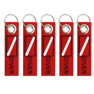 Sac de plongée étiquette de bagage avec porte-clés porte-clés voyage plongée sous-marine sac à dos sac drapeau porte-clés porte-clés - Type 5 piece Type 1 - Neuf
