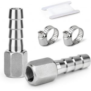 SHILIU-2 Pièces Raccord de tuyau, ardillons de 8 MM sur filetage femelle 1/8"" BSP, raccord de tuyau en acier inoxydable 304 pour ca[ - Neuf