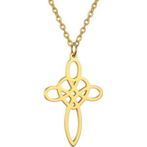 Kal-Acier Inoxydable Sorcière Noeud Celtique Collier De Sorcellerie Pour Femmes Pendentif Géométrique Bijoux Vintage - Neuf