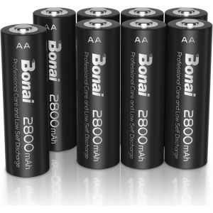 CMWX-AA Piles Rechargeables Ni-MH, 2800mAh 1,2V Haute Capacité Réelle Batterie Rechargeable, 1200 Cycles, Faible Auto-décharge Lot de 8 Piles (Pré-Chargées) - Neuf