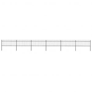 Prolenta Premium - Cl&ocirc;ture De Jardin Avec Dessus En Forme De Lance En Acier 1070 X 80 Cm Noir - Neuf