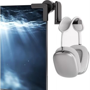 LORANKA-Support Casque Gaming pour Ecran - Porte Casque R&eacute;glable avec Rotation &agrave; 360&deg; - Crochet pour Moniteur - Accessoires Robustes et Peu Encombrants pour Travail - Neuf