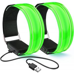 Acdsgd-Brassards Lumineux &Agrave; Led, Brassard De Course R&eacute;fl&eacute;chissant Led Running, Bande Clignotant R&eacute;glable Bracelet Lumineux Led De S&eacute;curit&eacute;, Bracelets De Sport Lumineux - Neuf