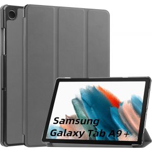 Coque Pour Samsung Galaxy Tab A9 Plus 10.95 Pouces 2023,Smart Case Cover Housse Etui De Protection Ultra Slim Housse Étui Avec Fonction Support,Veille/Réveil Automatique,Gris - Neuf