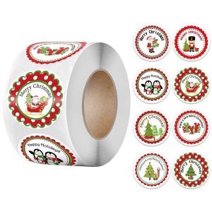 Rouleau de stickers d&eacute;corations de No&euml;l de la s&eacute;rie d'autocollants d'&eacute;tiquette - Neuf