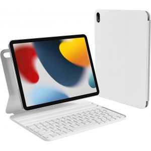 Clavier Pour Ipad 10 Eme Generation/11Eme A16 2025 11 Pouces, Deux Angles De Soutien, Ergonomique, Qualité Supérieure Clavier Azerty, En Similicuir, Portable, Blanc - Neuf