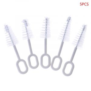 5 Pièces/Ensemble Bébé Mamelon Bouteille De Lait Brosse Sucette Nettoyant Brossage Pour Tous Les Mamelons Brosse Blanche Tasse De Café Bouteilles En Verre - Type Multi - Neuf