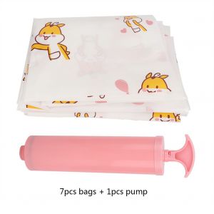 HJLIAN Sacs de rangement sous vide pour vetements, couvertures, couettes (7 sacs + 1 pompe a main) - Neuf