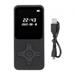Lecteur MP3 MP4 Bluetooth 5.0 Ultra mince LCD numérique 1,77 pouces Écran HD Haut-parleur Radio FM Lecteur de musique HiFi portable sans carte mémoire - Neuf