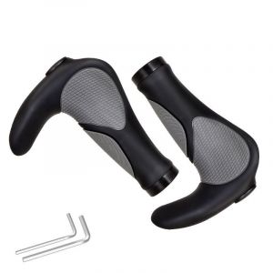Klaxon Vélo Ergonomique Poignées - Avec Amortisseurs En Gel Et De La Non-Dérapant En Caoutchouc Rembourrage Pour L'e-Vélo/Combat/Mtb/Vélo De Ville/Autres - Noir - Neuf