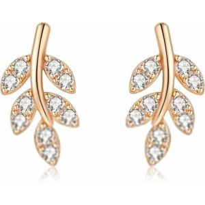 Chenquansarl-Boucles D'oreilles Pour Femmes Argent 925 Boucles D'oreilles Or Rose Boucles D'oreilles Feuilles Cadeau Femme Cadeau Maman La Saint-Valentin Cadeau Anniversaire Cadeaux Pour Elle - Neuf