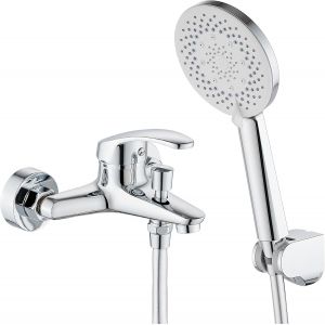 Robinet Douche avec Douchette Support et Flexible Mitigeur de Douche Monocommande sans BecTuyau Douche Aciers Inoxydables 150cmPomme de Douche &agrave; 3 Fonctions Argent Chrom&eacute; - Neuf