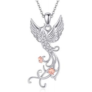 Collier Phoenix En Argent Sterling Avec Pendentif En Forme De Fleur De Phénix Bijoux Phénix Ascendant Cadeaux Pour Femmes - Neuf