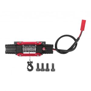 Treuil RC en alliage d'aluminium, moteur &eacute;lectrique double, simulation de treuil pour voiture RC Axial SCX10 90046 D90 1/10, 6 &agrave; 8 V, rouge - Neuf