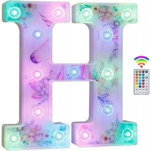 Lettres Lumineuses &Agrave; Led Avec 18 Couleurs Changeantes En Forme De Licorne - Cadeau Pour Filles Et Femmes - D&eacute;coration De F&ecirc;te D'anniversaire - Veilleuse &Agrave; Distance - D&eacute;coration Murale De No&euml;l - Neuf