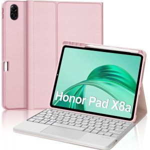 Clavier Pour Honor Pad X8a 11 Pouces - Clavier R&eacute;tro-&Eacute;clair&eacute; Fran&ccedil;ais Azerty Avec Multi-Touch, Coque Clavier Pour Honor Pad X8a 11 Pouces, Rose - Neuf