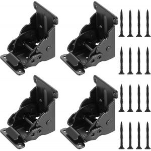 Lot de 4 charni&egrave;res pliantes - Pieds de table pliables - Support de support - Auto-verrouillage - Supports pliants de 0 &agrave; 90 degr&eacute;s - Charni&egrave;res de pieds pliables - Mat&eacute;riel de charni&egrave;re pliable - Neuf