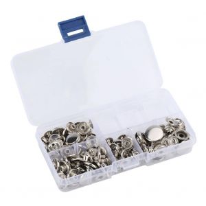 Cuivre Attaches Pression Stud Poppers Boucle V&ecirc;tements Color&eacute;s Boutons-Pression Ensemble D'outils (Argent) - Neuf