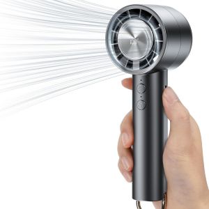 KALANKA-Ventilateur portatif, portable, USB, rechargeable, avec 5 vitesses, mini ventilateur de refroidissement, mini ventilateur électrique personnel 4000 mAh, batterie externe, petit silencieux, po - Neuf