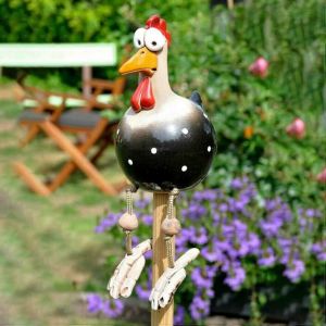 Résine Ornement Pied Suspendu Poulet Cour Statue Silly Poulet Décor Statue Extérieure Fait à la main - Neuf