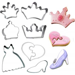 Jexnovashop-7 Pi&egrave;ces Princesse Crown Fondant Cutter Emporte Pi&egrave;ces Couronne Biscuits Emporte Pi&egrave;ce Princesse Emporte-Pi&egrave;ce En Couronnement Moule De D&eacute;coration De G&acirc;teau Couronne Pour D&eacute;coration De Co - Neuf