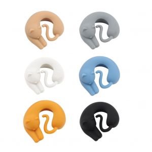Hjlian Lot De 6 Etiquettes En Silicone Pour Verres A Vin, Chat, Multicolores, Pour Tasses A The, Marqueurs Pour Bouteilles - Neuf