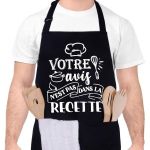 KAL-Tablier De Cuisine Pour Homme, Tabliers De Cuisine Étanche Réglable Tablier Barbecue Avec Poches Idée Cadeau Fête Des Pères - Neuf