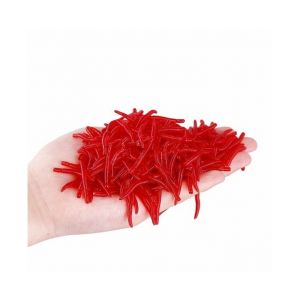 Lot De 50 Leurres De P&ecirc;che En Plastique Souple Red Bloodworm &iquest; App&acirc;t Efficace Pour Le Merlan Et La Br&egrave;me &iquest; Design R&eacute;aliste De 3,6 Cm - Neuf