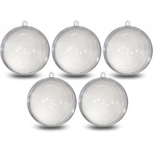 Lot De 5 Boules En Plastique Transparent De 6 Cm De Diamètre Pour Cadeaux De Noël Et Décoration De Sapin De Noël - Neuf