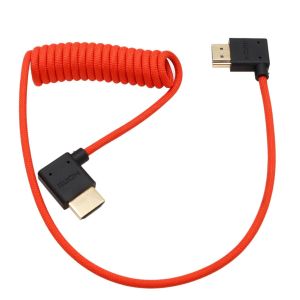 ERYI-Câble Hdmi 8 K 4 K 60P Pour Appareil Photo Atomos Ninja Inferno Portkeys Smallhd Cine Ultra Indie Sony A7M4 A7Siii Canon C300 Gh7 Z8, Angle Droit Et Gauche Type A Hdmi 2.1 Rouge Tressé 50 Cm - Neuf