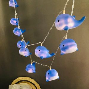 1.65M 10 Led Baleine Guirlande Lumineuse, Aliment&eacute; Par Batterie Baleine Animal Forme D&eacute;coratif F&eacute;e Lampe Atmosph&egrave;re D&eacute;coration Pour F&ecirc;te, No&euml;l, Halloween, Mariage (Baleine) - Neuf