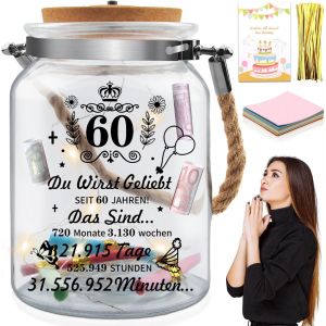 Cmjaagur-Lumière Led En Bouteille Avec Dictons - 60 Ans - Cadeau D'anniversaire Pour Femme Et Homme - Veilleuse - Décoration De Table - Éclairage Led - Bouteille Décorative Lumineuse (60)[M2281] - Neuf