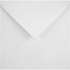 JEXNOVASHOP-50 enveloppes carrées blanches 140 x 140 mm 100g enveloppes commerciales rabat pointu enveloppe élégante pour lettres d'affaires baptême première communion mariage invitations anniversair - Neuf