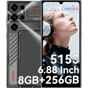 MEVRONISSHOP-C61 GT Telephone Portable Android 15-24Go + 256Go Smartphone Pas Cher Gemini AI 6,88"" HD+ 5150mAh t&eacute;l&eacute;phone Portable 13MP Dual SIM/NFC/Fingerprint/Face ID/GPS/OTG - Neuf