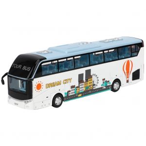 Bus touristique a deux etages en alliage 1:32, modele de jouet pour enfants, decoration blanche - Neuf