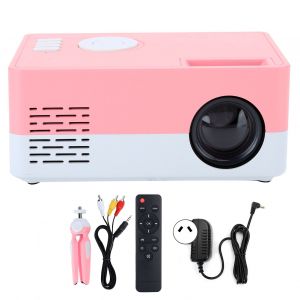 Mini projecteur portable LED Home Cinema, lecteur multimedia video avec support, 100-240 V, blanc, rose, prise aU - Neuf