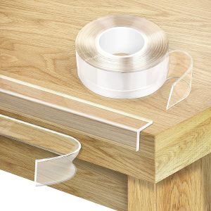 Protege Coin De Table Bebe,2m Pré-Adhésif Extra Fort Nano Tape,Protection Bebe De Table Et Meuble,Protecteur D'angle De Meuble Transparent (3cm De Large - Neuf