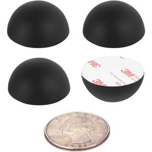 MEVRONISSHOP-50 PCS Pieds Autocollants en Silicone Tapis Protecteurs de Pieds Noir Pieds Isolants Auto-adh&eacute;sifs H&eacute;misph&eacute;rique pour Projecteurs, Haut-parleurs, &Eacute;lectrom&eacute;nagers, Verre, Tableau(18 * 10m - Neuf