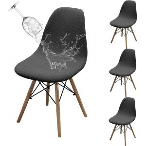 ERSHI-Lot de 4 Housse de Chaise de Salle à Manger Imperméable Extensible, Moderne Lavable Universel Couverture de Chaise de Cuisin[280] - Neuf