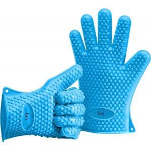 ERYI-2 Gants De Cuisson En Silicone Pour Cuisines Et Barbecues, Set, Paire, Maniques, Gants De Four Bleu - Neuf