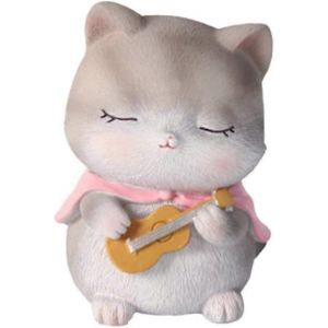 Figurines de chat Décoration de voiture Chat Bobble Head Artisanat Ornements Accessoires de gâteau Chat en résine - Neuf