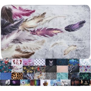 Tapis de Salle de Bain,Grande s&eacute;lection de Beaux Tapis de Douche,Absorbant,Antid&eacute;rapant,Tr&egrave;s Doux,S&egrave;che Rapidement,Lavable (Plumes,70 x 110 cm) - Neuf