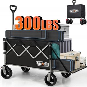 Chariot D'épicerie Robuste Et Pliable Avec Hayon, De 200 L, Chariot D'épicerie Utilitaire Avec Poches Latérales Et Freins Pour Camping, Sport, Shopping, Jardin - Neuf