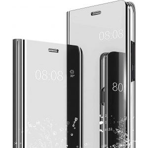 Kal-Housse Étui Pour Honor 70 Lite Coque, Mirror Case Anti-Rayures Anti-Choc Housse De Protection Clear View Cover, Étui Cover Pour Honor 70 Lite.(Argent) - Neuf
