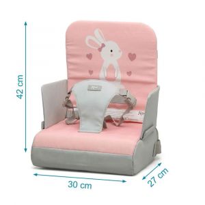 Chaise haute de voyage Lapin rose KioKids - Neuf