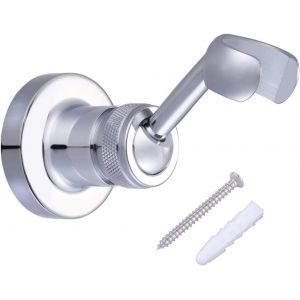 JGD-Support Pommeau de Douche, Support Douchette Mural Salle de Bain 360 Degr&eacute;s R&eacute;glable pour Tuyau Standard, Chrom&eacute; - Neuf