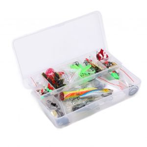 Kit De Peche Multifonctionnel 106 Pieces, Cuillere En Metal, Appats Durs Mixtes, Leurres Souples - Neuf